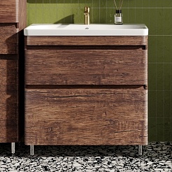 Style Line Тумба с раковиной напольная Атлантика 80, Люкс старое дерево, PLUS – фотография-2